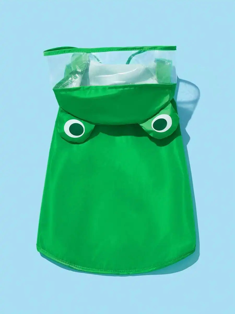 Green Frog-Hooded Raincoat for Dogs and Cats