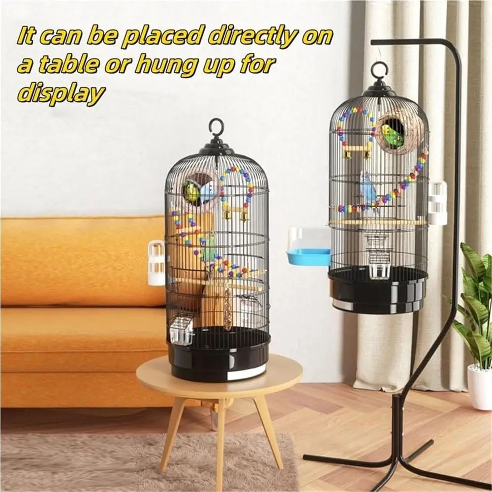 Round White Bird Cage, Parakeets, Cockatiels