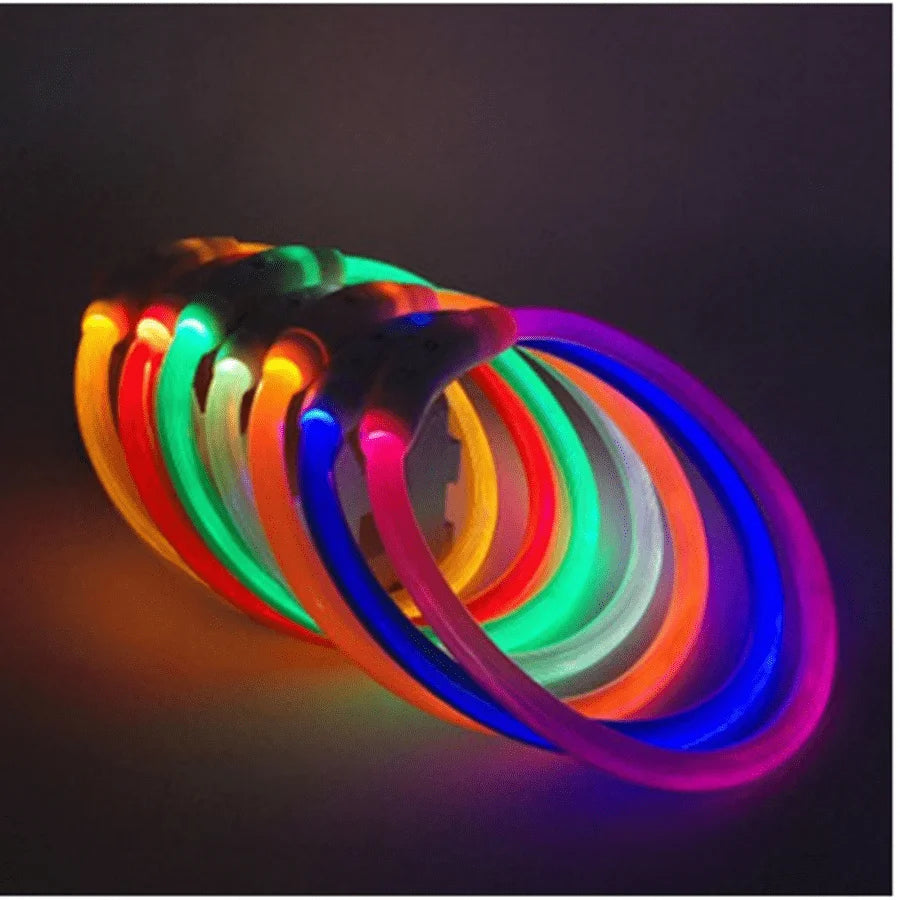 USB Rechargeable, LED Glow Collar, Night Safety, Dogs, Cats