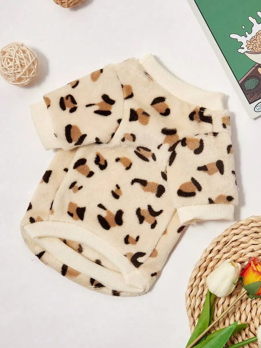 Heart Print Crew Neck Sweater for Dogs Cat