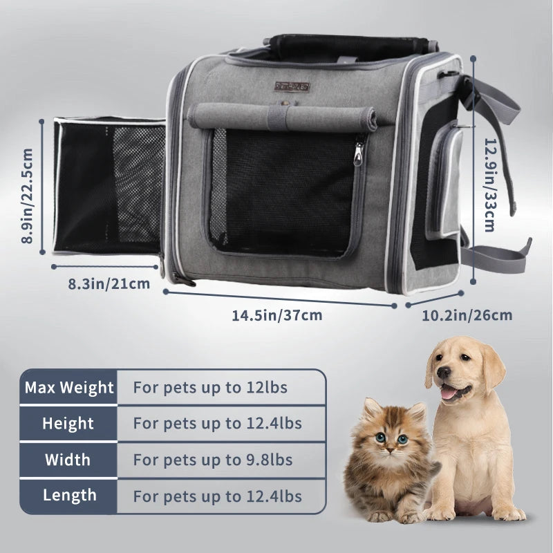 Dog Bike Basket, Expandable Soft-Sided