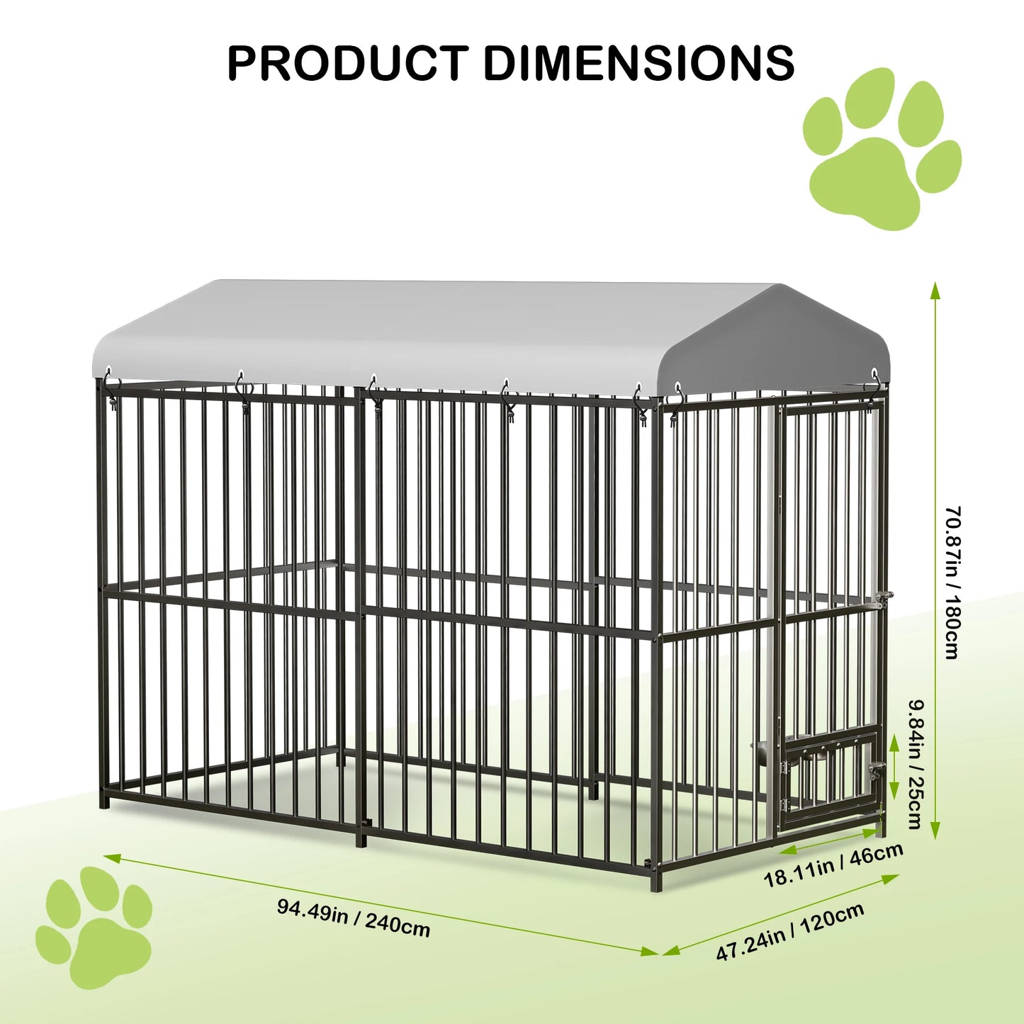 Heavy-Duty Outdoor Dog kennel with Roof