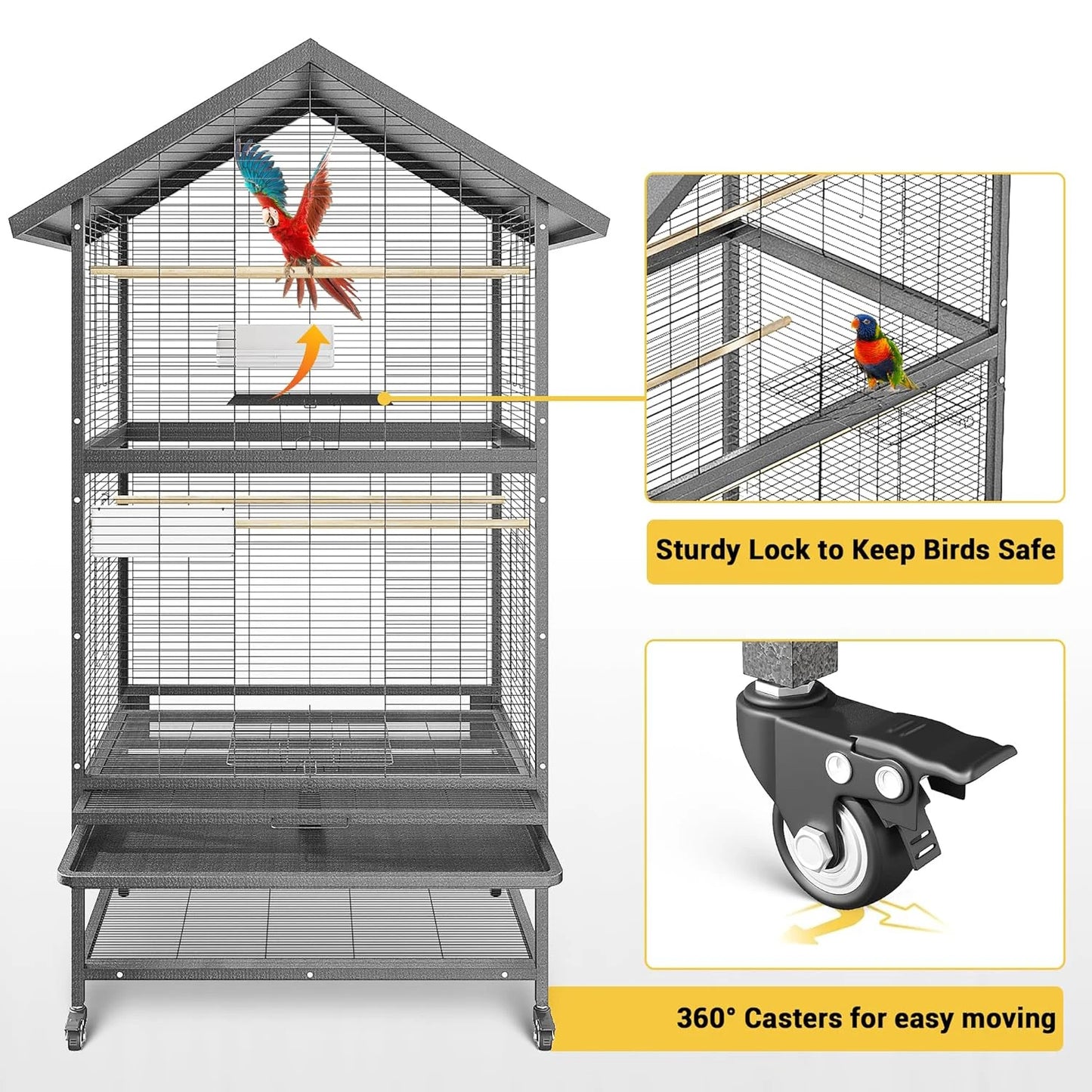 Large Bird Cage On Wheels