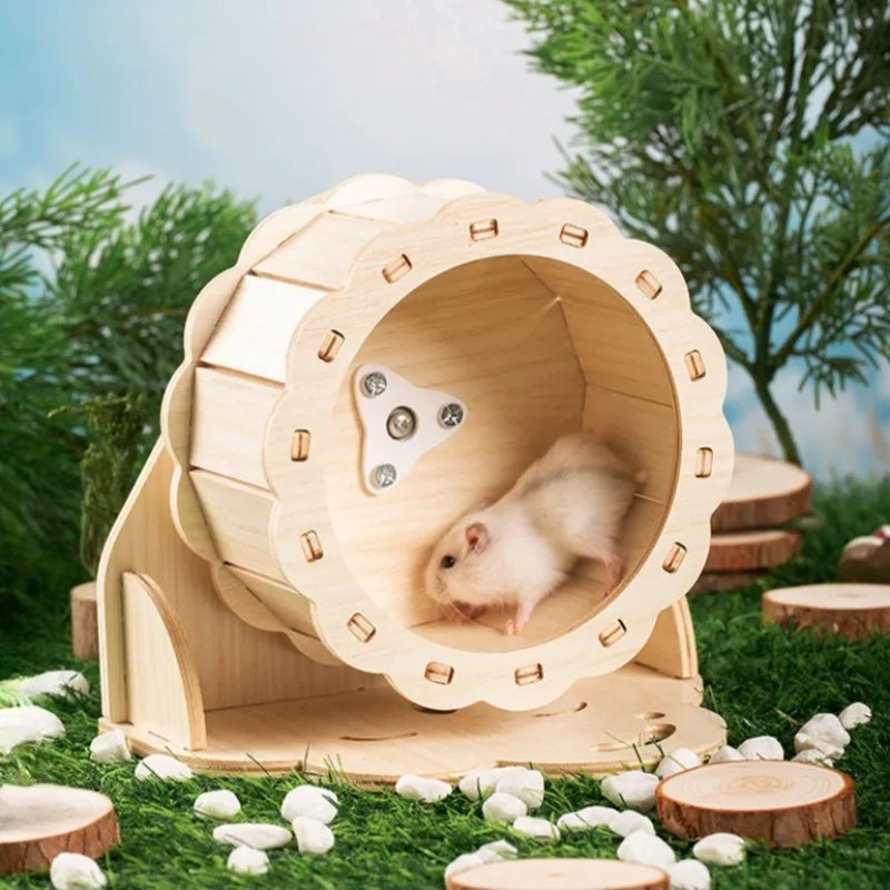 Hamster, Squirrel, Guinea Pig, Wooden Exercise Running Wheel
