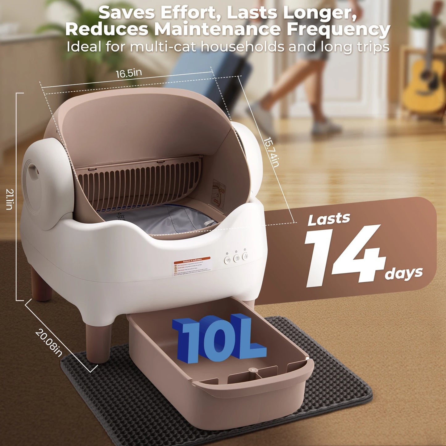 Self Cleaning Litter Box, Odor-Free