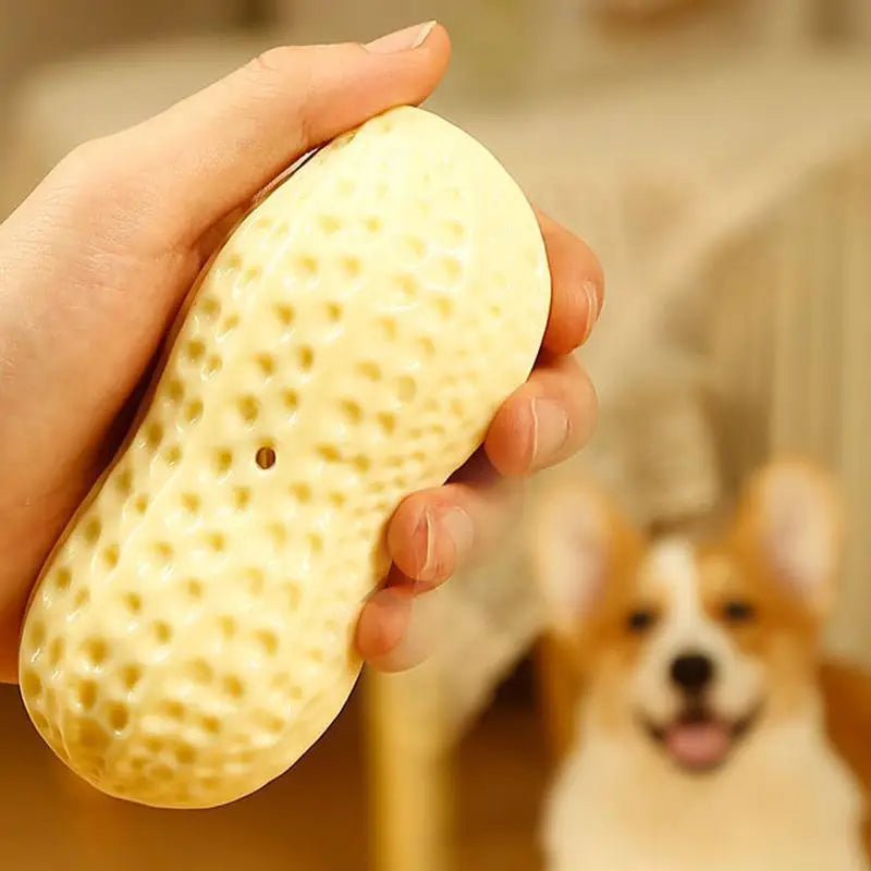 5-Pack Squeaky Peanut-Shaped Chew Toys, Cats And Dogs