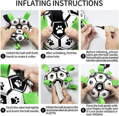 Dog Interactive Pet Football Toys, Grab Tabs