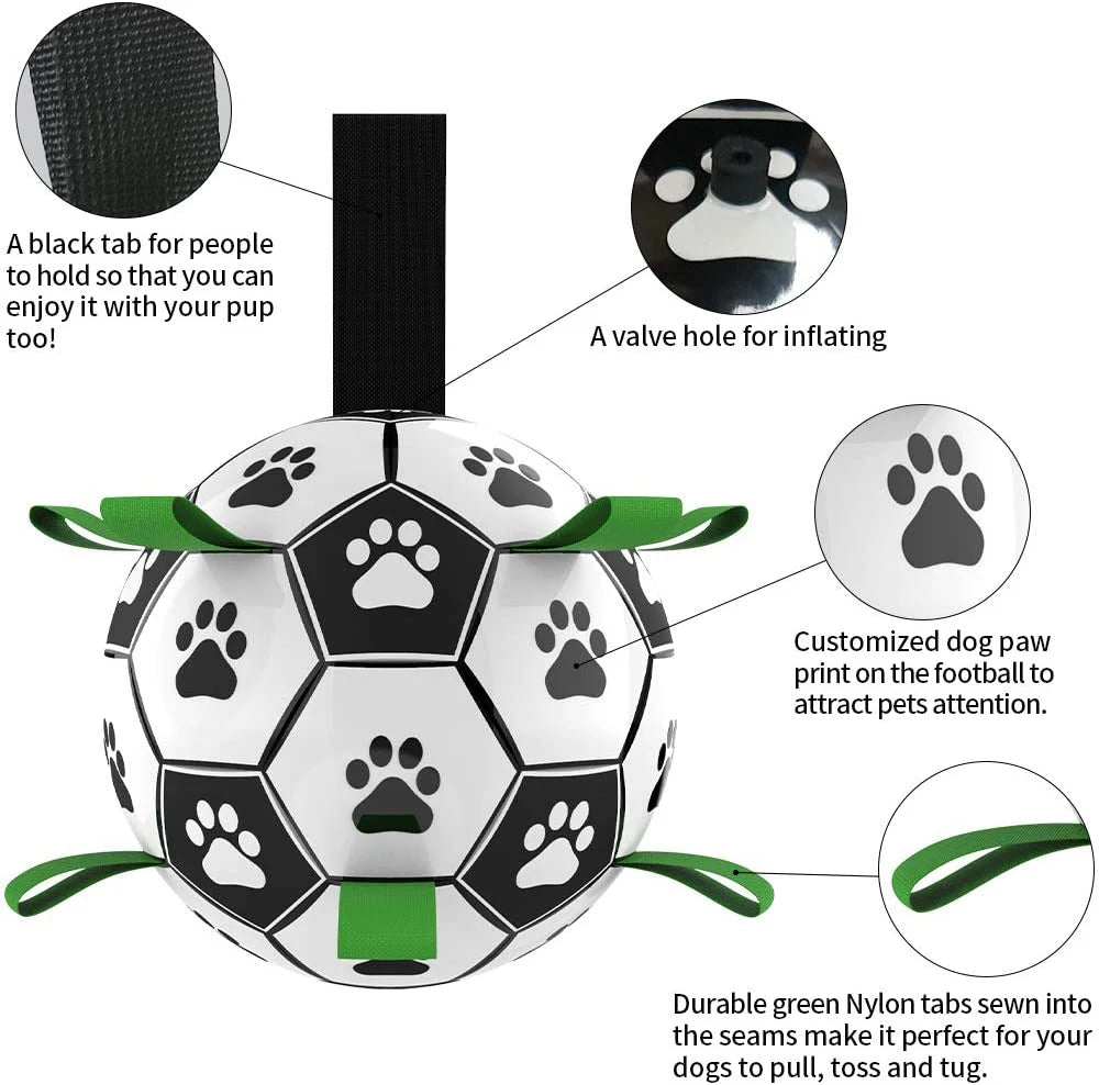 Dog Interactive Pet Football Toys, Grab Tabs