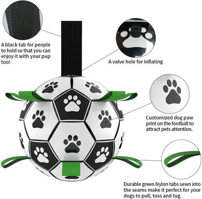 Dog Interactive Pet Football Toys, Grab Tabs