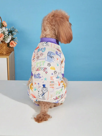 Dog Pajamas - Soft Stretchy 4-Legged Sleepwear for Small to Medium Dogs