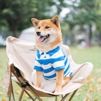 Striped Polo Shirt for Dogs, Short Sleeve , Snap Button Closure