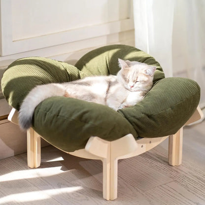 Green Fluffy Lounge Chair for Cats, Puppies