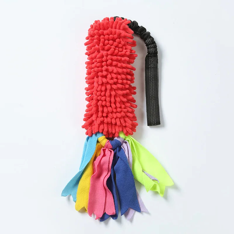 Durable Dog Toys for Aggressive Chewers - Soft Plush Pulling Rope Chew Toy with Sturdy Handle, Interactive Teeth Cleaning Toy