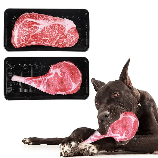 Squeaky Bone, Dog Toy Steak,