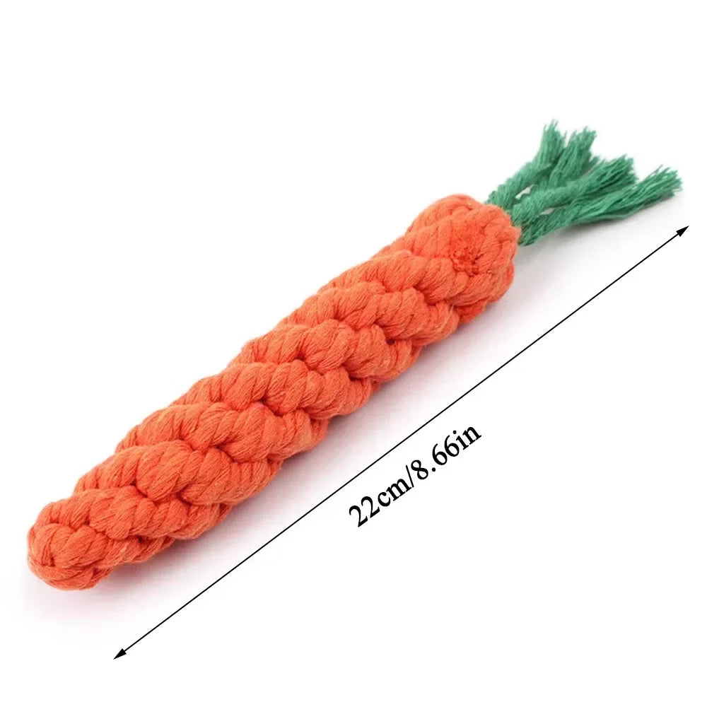 Dog Toy, Safe Durable, Braided Rope Carrot Chew Toy