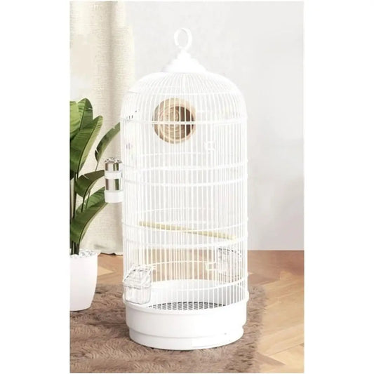 Round White Bird Cage, Parakeets, Cockatiels