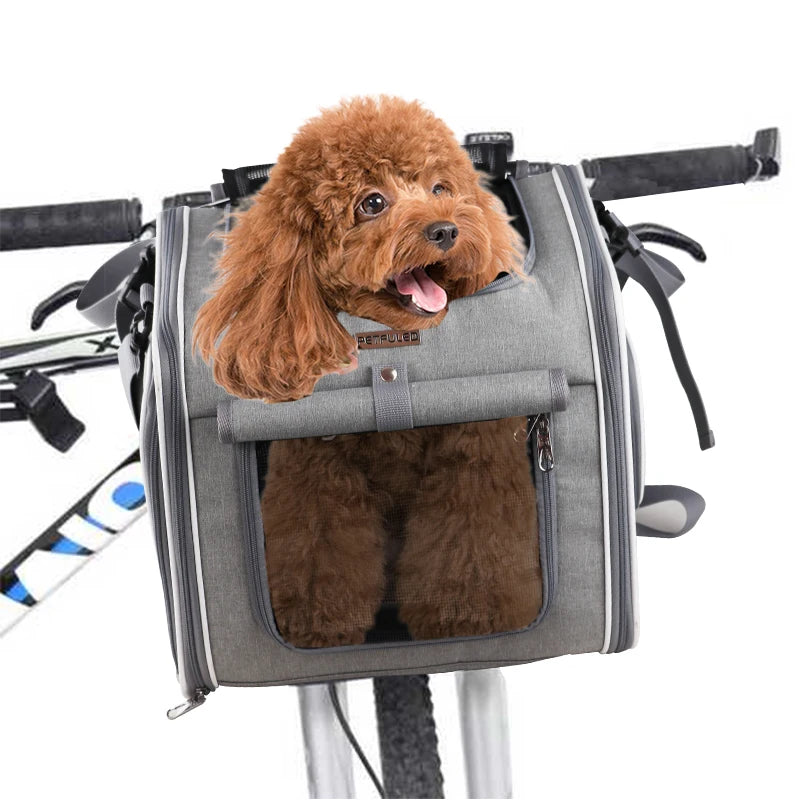 Dog Bike Basket, Expandable Soft-Sided