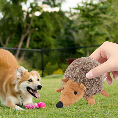 Squeaky Dog Chew Toy Bite-Resistant Cute Soft Dog Chewing Toy Washable Cartoon Hedgehog Pet Toy Pet Teeth Grinding & Cleaning