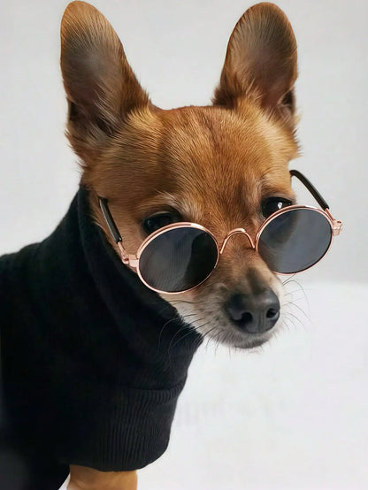 Pet Mini Round Sunglasses with Anti-Slip Strap,