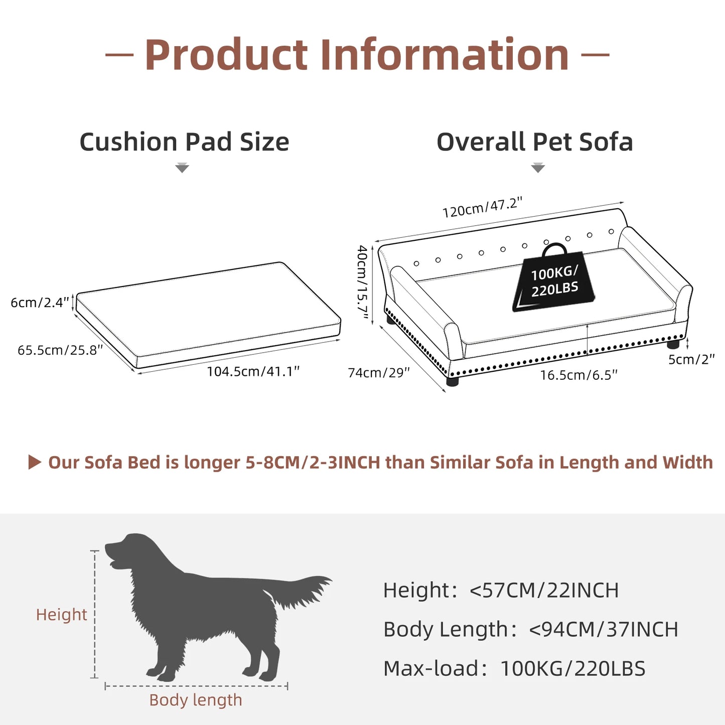 Waterproof Sofa-type Dog Lounge Bed, Extra Large