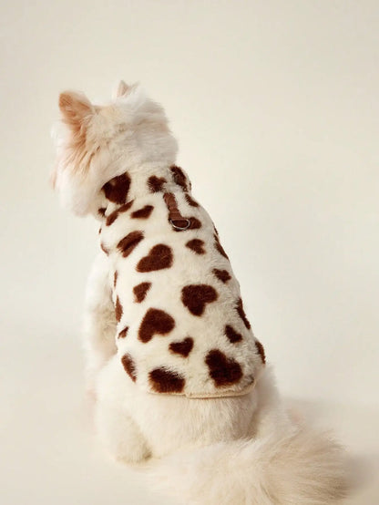 Faux Fur Dog Vest, Double-Layer Warm