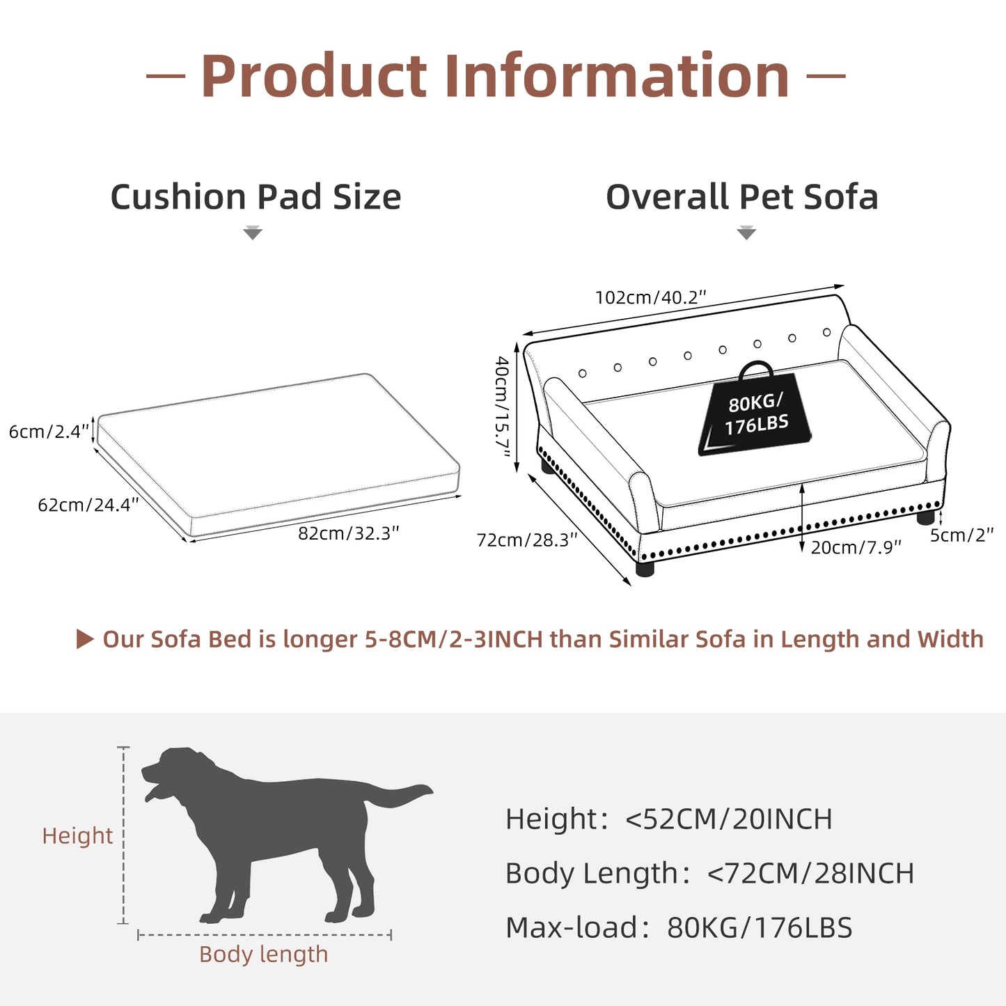 Waterproof Sofa-type Dog Lounge Bed, Extra Large