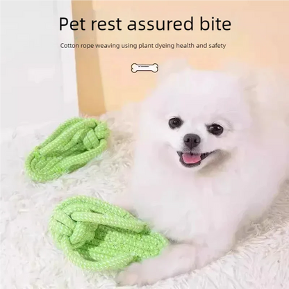 Cotton Rope Slipper Knot Chew Toy For Small Dogs Interactive Pet Toy Teeth Clean Molar Tartar Removal Durable Safe Dog Supplies