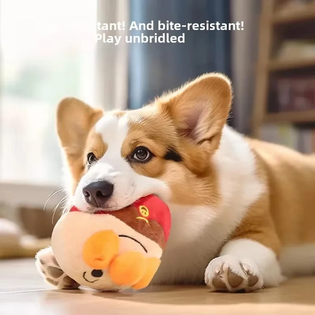 Interactive Electric Plush Jumping Ball Dog Toy USB Rechargeable Cartoon Clown Design Puzzle Training Toy for Puppy Pet Supplies