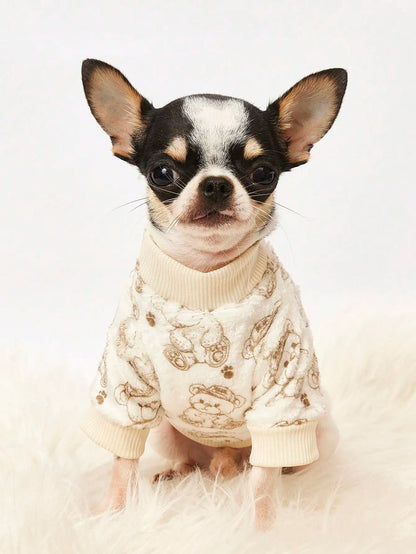 Sweatshirt with Bear Print Design, Winter