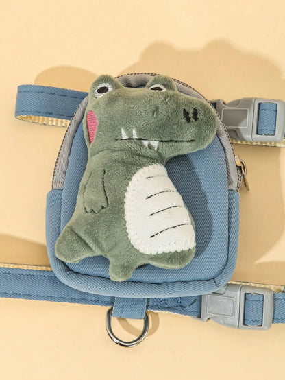 Crocodile-Style, Dog, Cat Harness., Leash Set