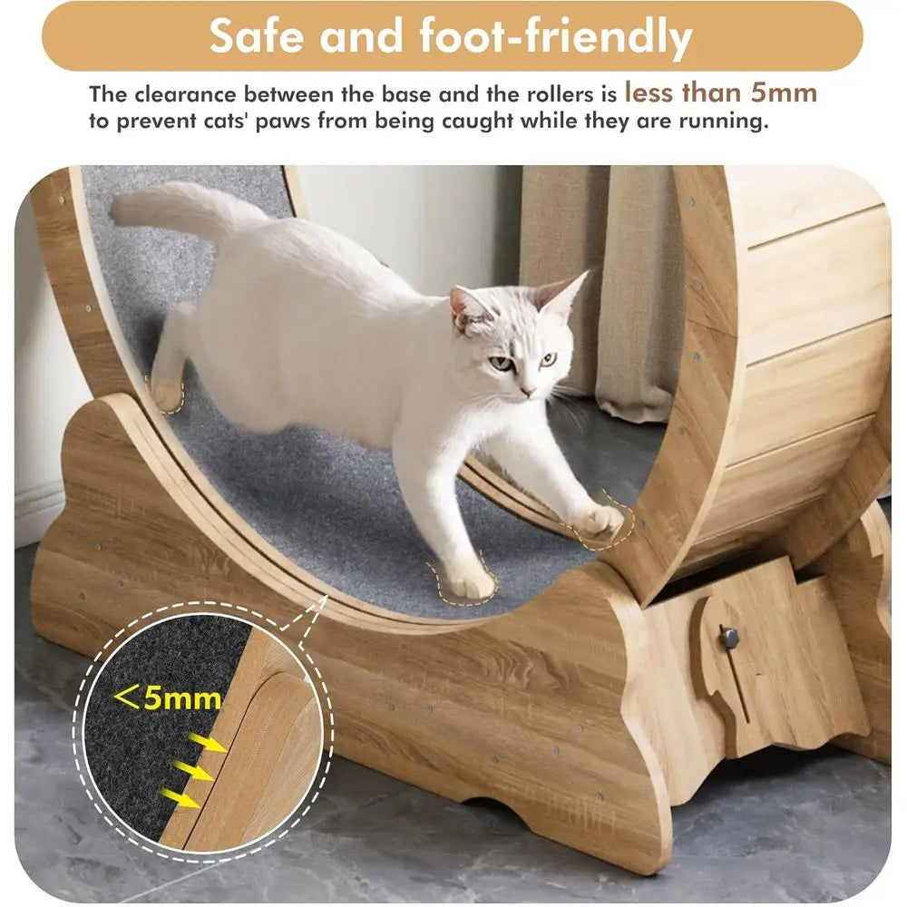 Indoor Cat Running Wheel with Smooth Quiet Roller