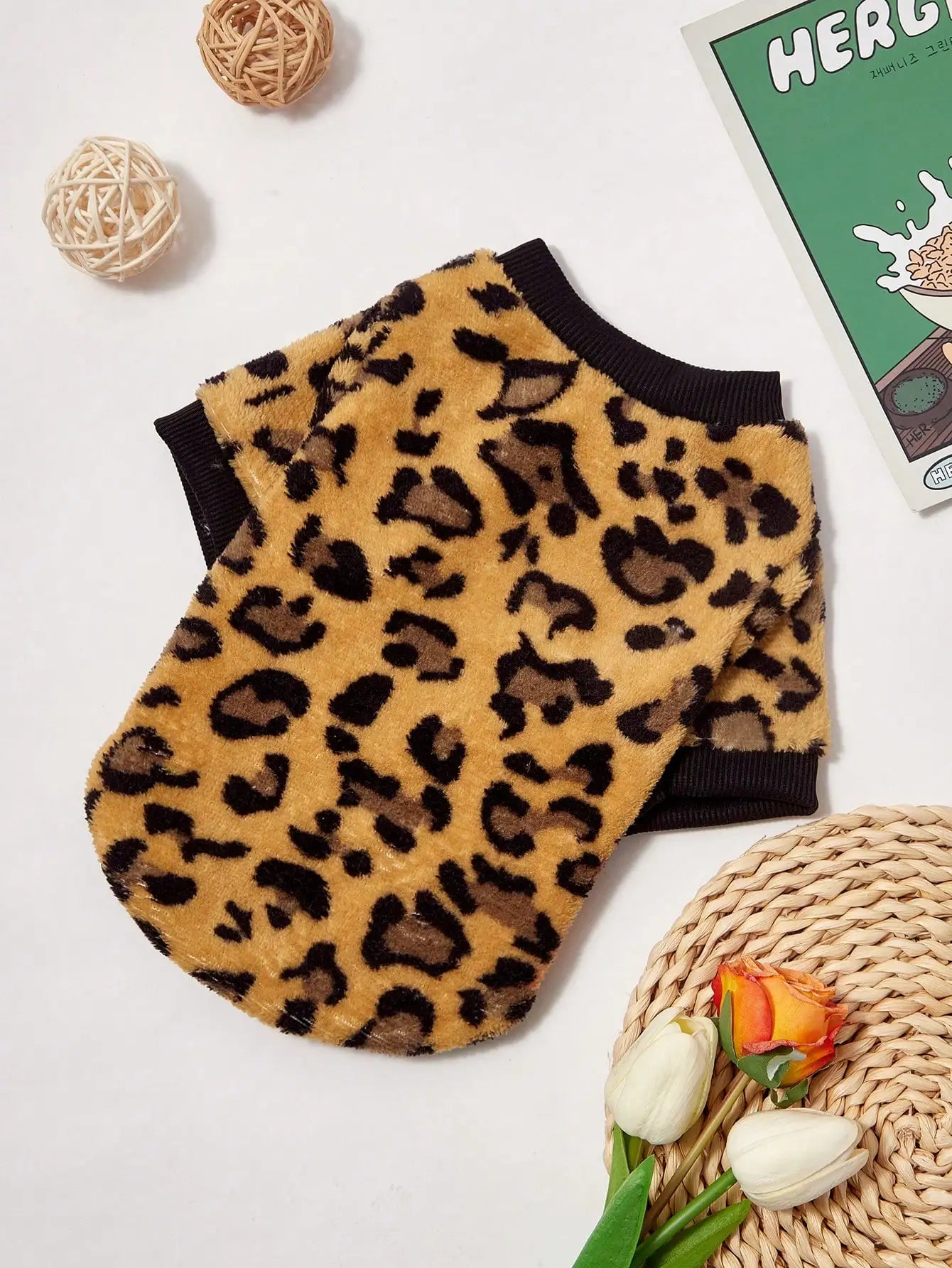 Heart Print Crew Neck Sweater for Dogs Cat