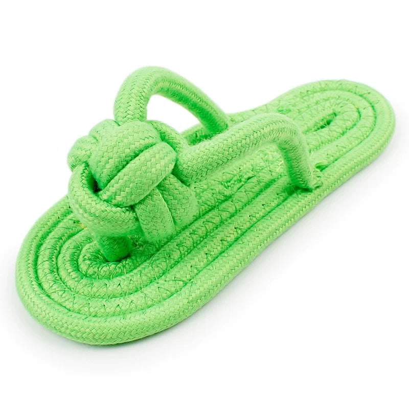 Cotton Rope Slipper Knot Chew Toy For Small Dogs Interactive Pet Toy Teeth Clean Molar Tartar Removal Durable Safe Dog Supplies