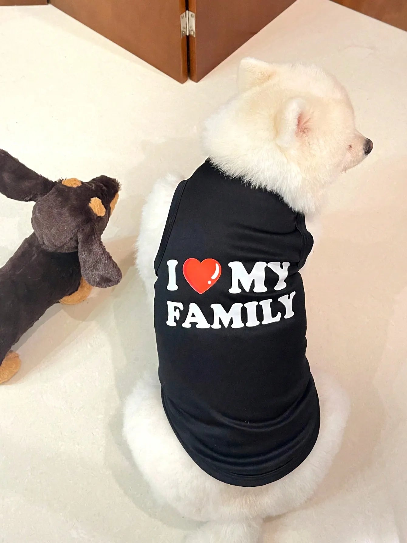 Black Vest with 'I ❤️ MY FAMILY' Print for Dogs & Cats