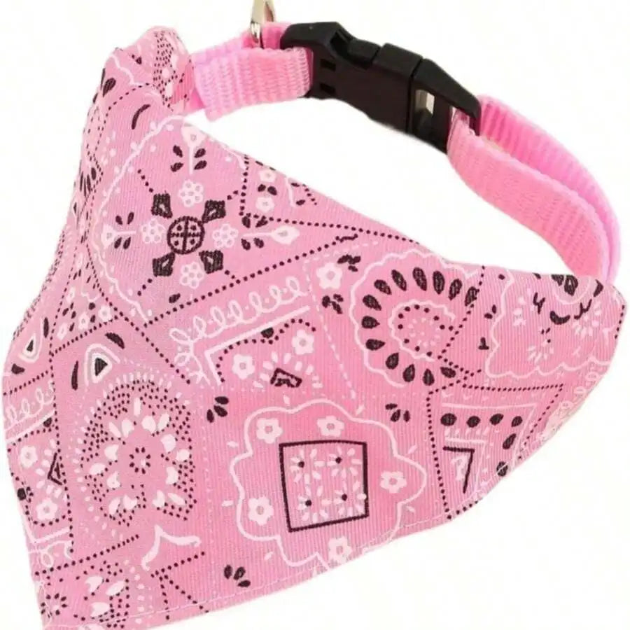 Adjustable Pink Bandana , Leash Hook, Small -  Medium Dogs/Cats