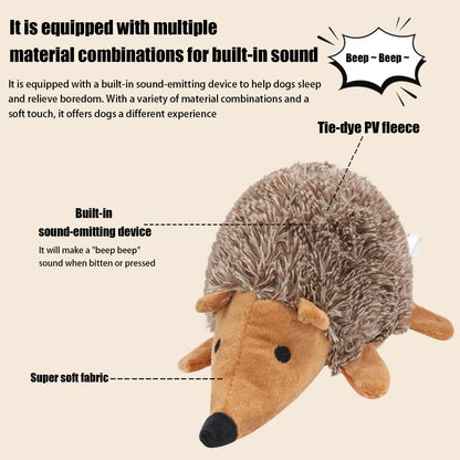 Squeaky Dog Chew Toy Bite-Resistant Cute Soft Dog Chewing Toy Washable Cartoon Hedgehog Pet Toy Pet Teeth Grinding & Cleaning