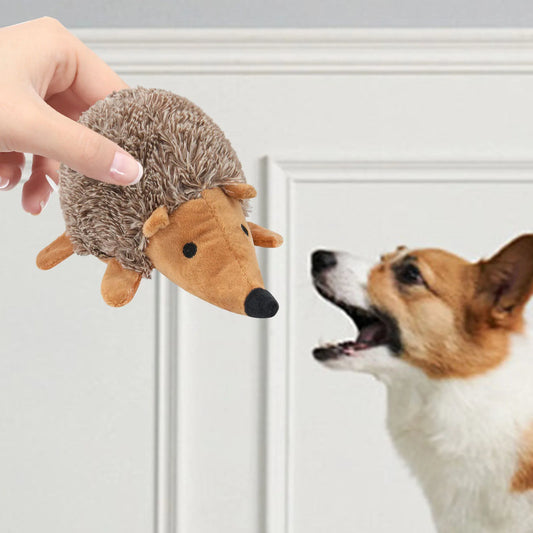 Squeaky Dog Chew Toy Bite-Resistant Cute Soft Dog Chewing Toy Washable Cartoon Hedgehog Pet Toy Pet Teeth Grinding & Cleaning