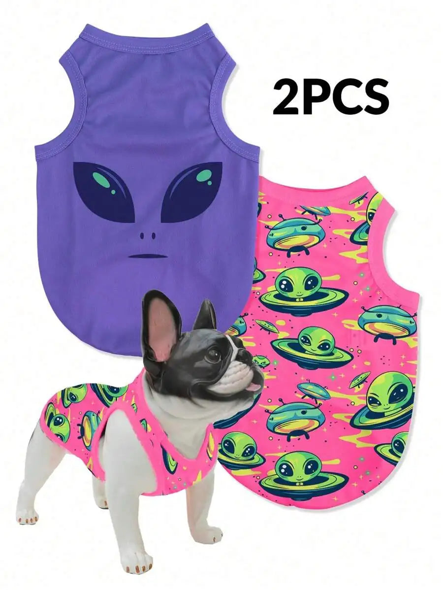 2-Pack Vest,  Alien & Space Print, for Dogs and Cats
