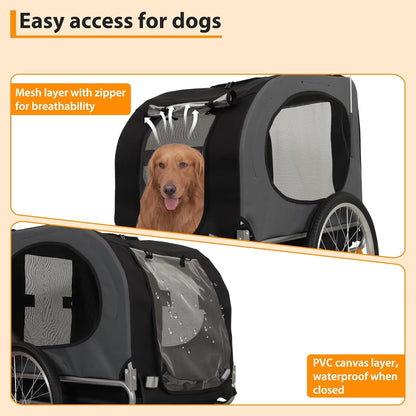 Steel Dog Bike Trailer, Max 40kg, Water Resistant