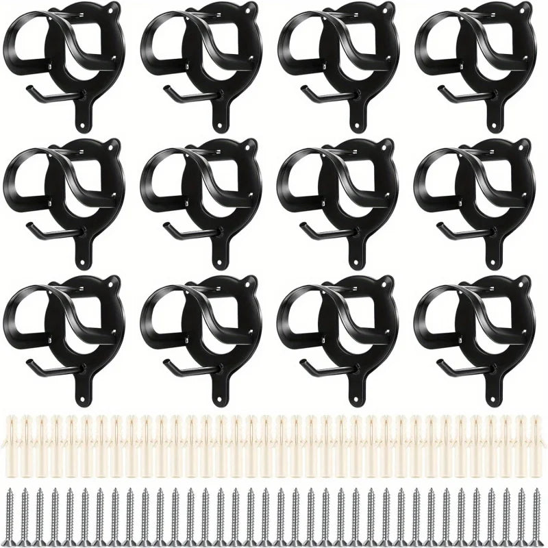 12pcs Black Metal Saddle Racks with Hooks