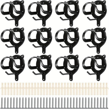 12pcs Black Metal Saddle Racks with Hooks