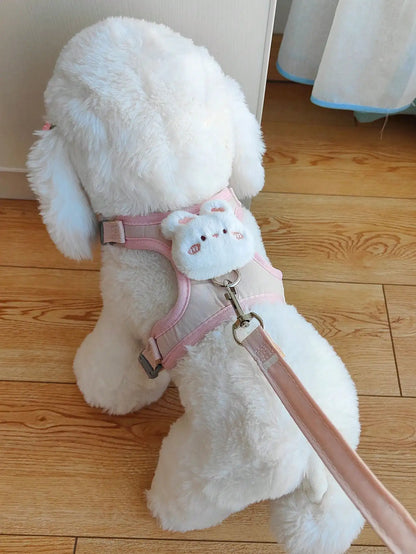 Blue Harness, Plush Bear Charm, Small Dogs