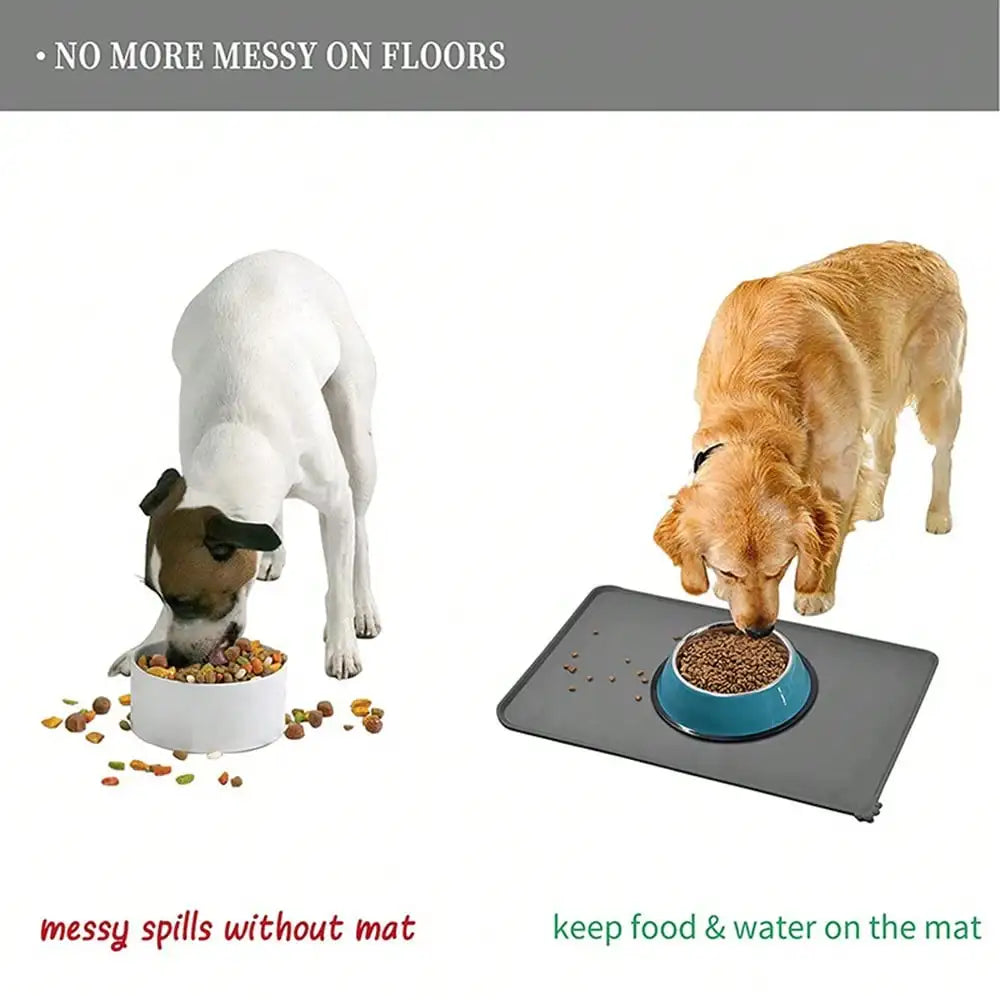 Waterproof Silicone Mat, Non-Slip, Feeding Tray for Cats,  Dogs