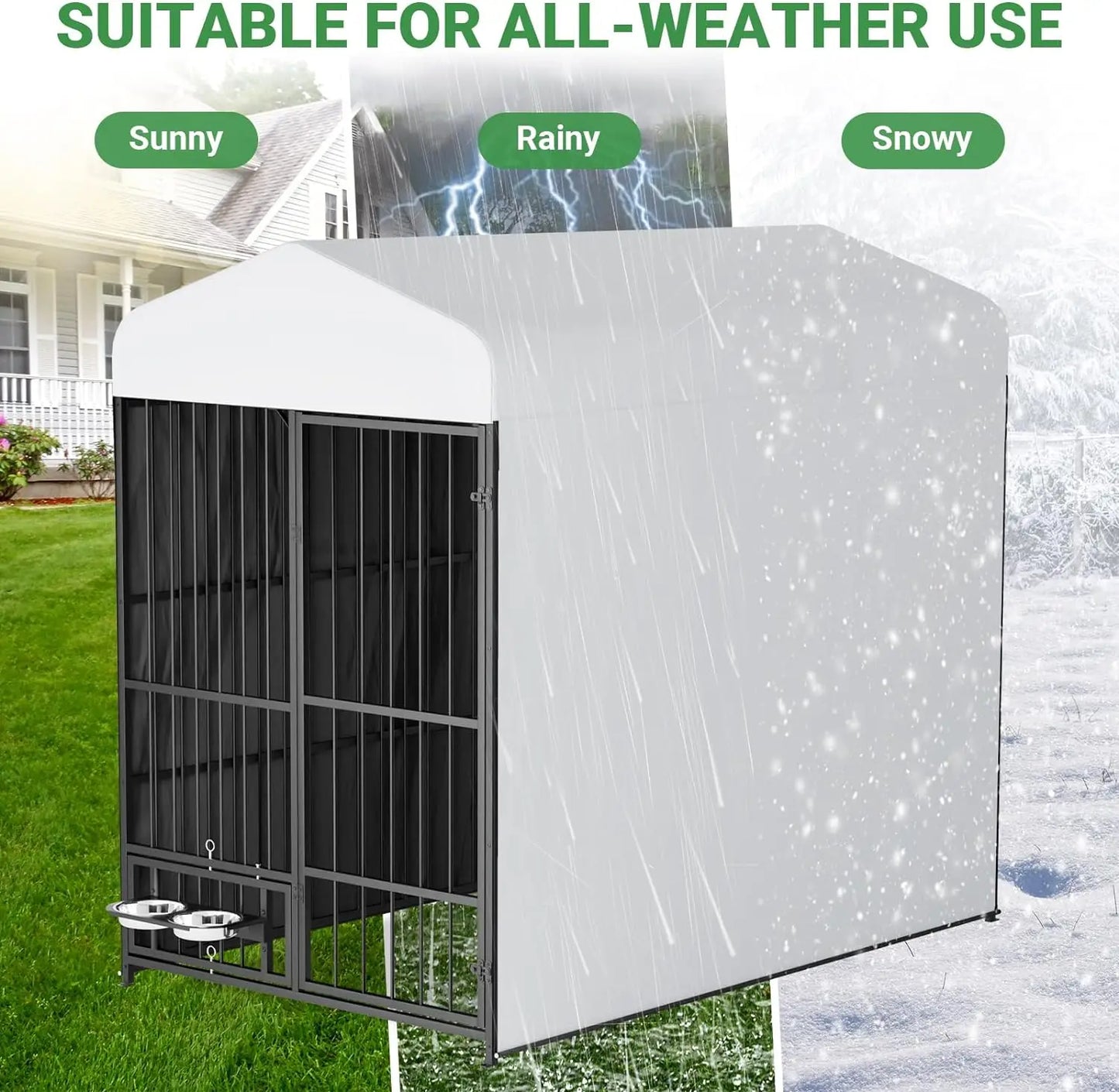 Heavy-Duty Outdoor Dog kennel with Roof