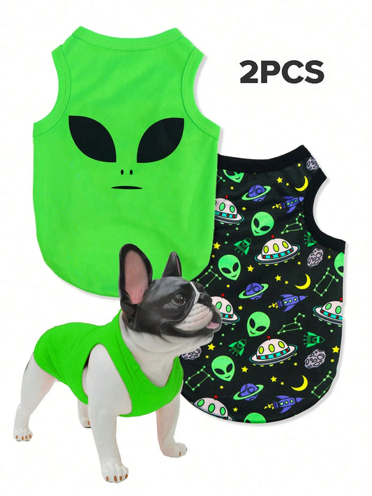 2-Pack Vest,  Alien & Space Print, for Dogs and Cats