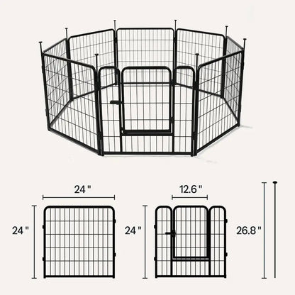 Octagon Metal Playpen, Foldable, Small to Medium Dogs