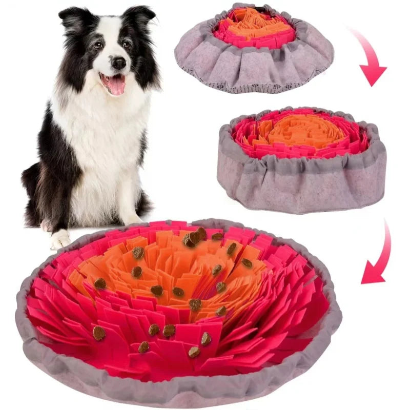 Washable Felt Pet Sniffing Pad , Foldable Dog Feeding Mat