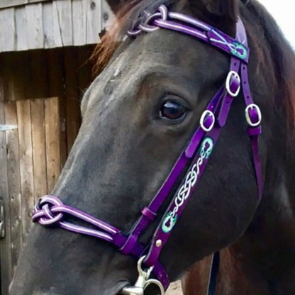 PU Leather Horses Bridle Halters Comfortable Protecting Horse Skin Horse Head Curtain Metal Buckle Adjustable Horse Collar