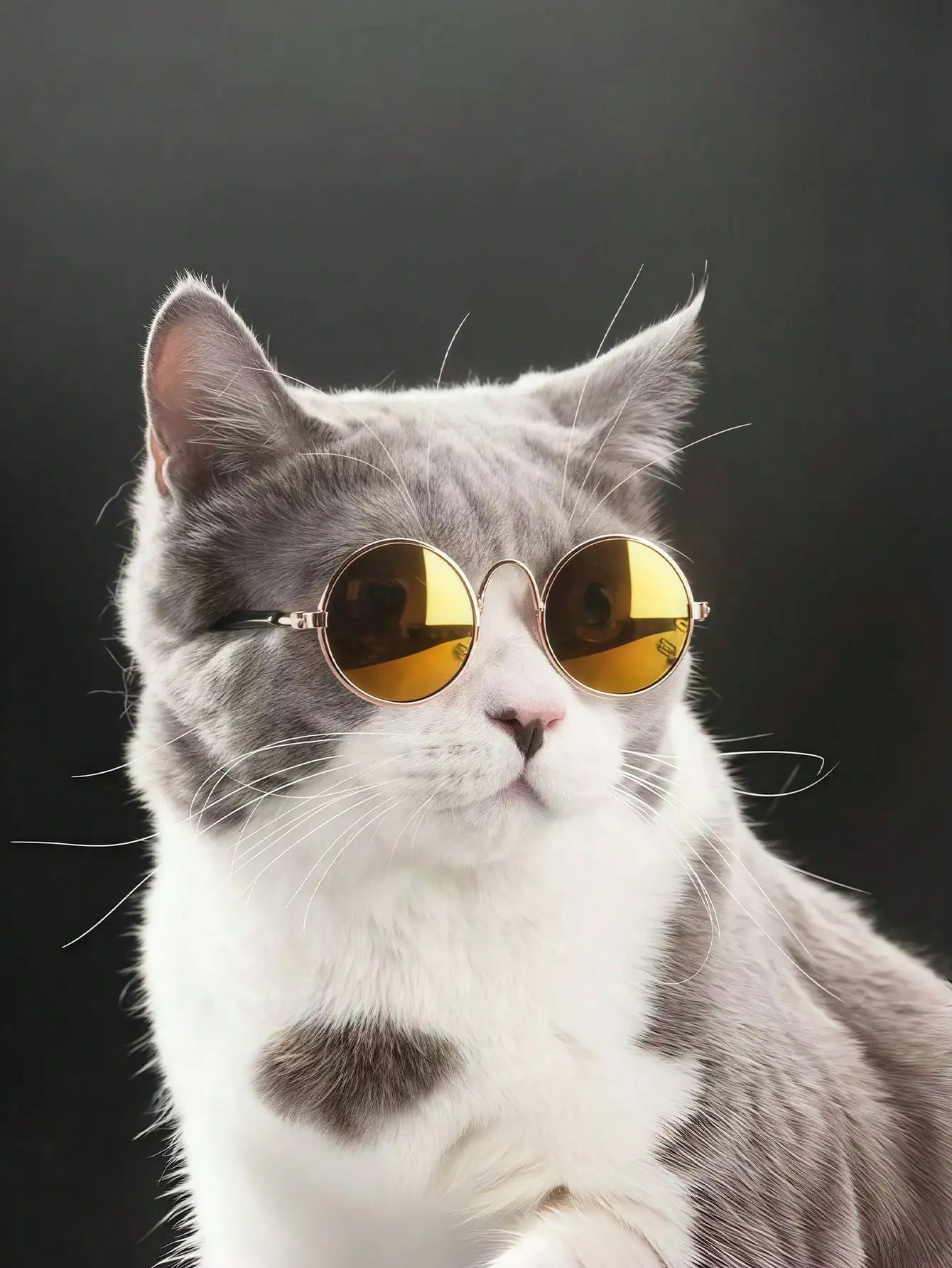 Pet Mini Round Sunglasses with Anti-Slip Strap,
