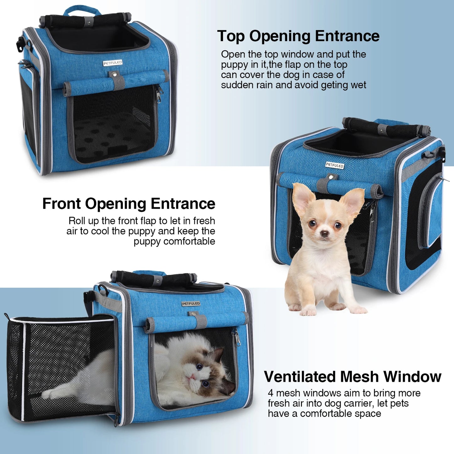 Dog Bike Basket, Expandable Soft-Sided